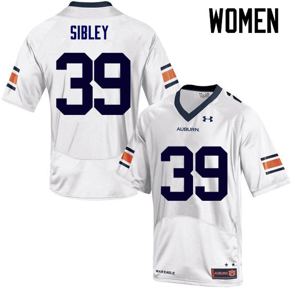Women's Auburn Tigers #39 Conner Sibley White College Stitched Football Jersey